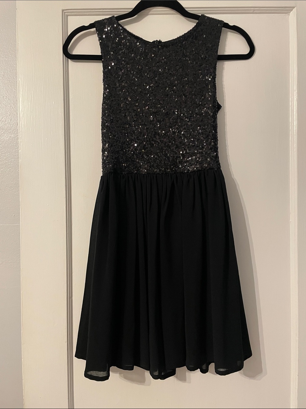 Tobi Black Sequin Bodice Mini Dress